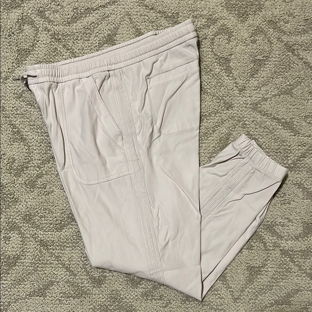 Athleta Creamy Gray Joggers with Elastic Waistband - size 10